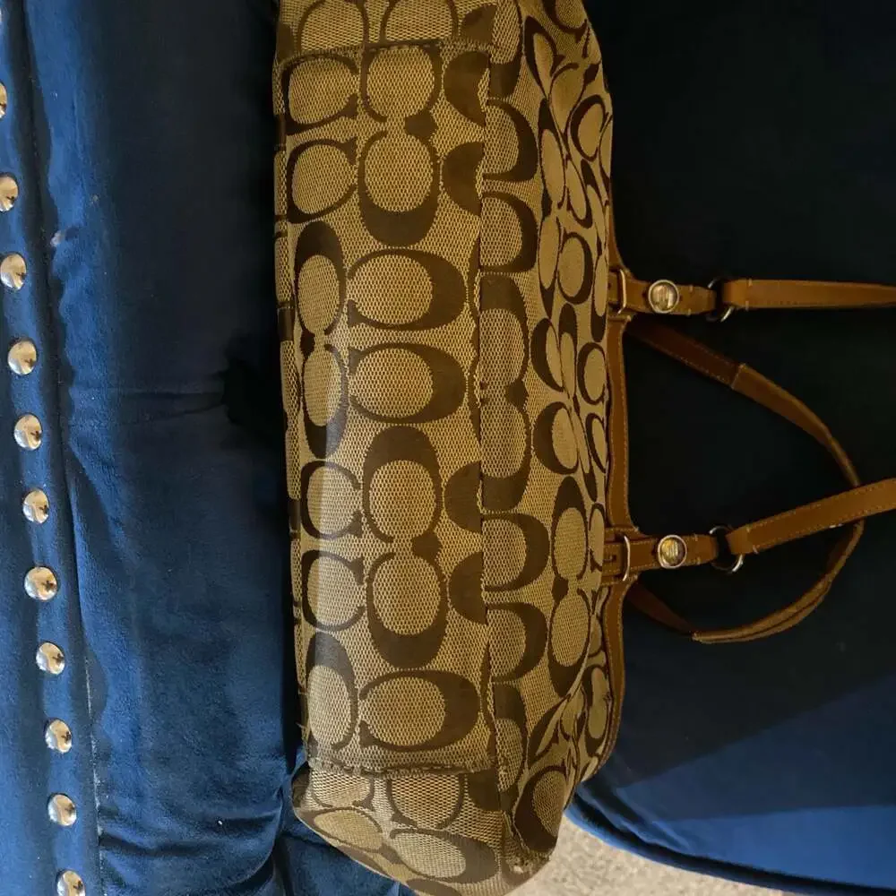 Coach Signature Canvas Heritage Stripe Carryall Tote Bag - Picture 9 of 9